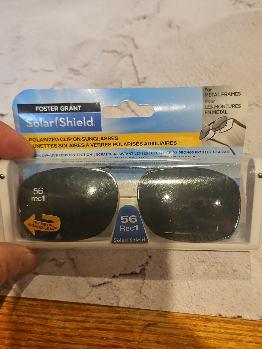 🌟3/$25🌟Foster Grant Solar Shield Clip-On Polarized Sunglasses in size 56 Rec 1